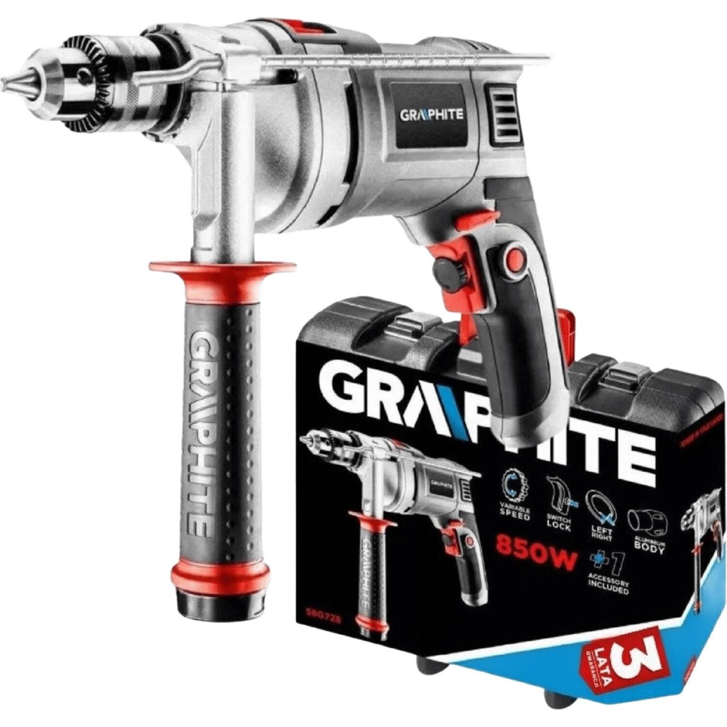 Дрель ударная Graphite 850Вт (58G728) фото