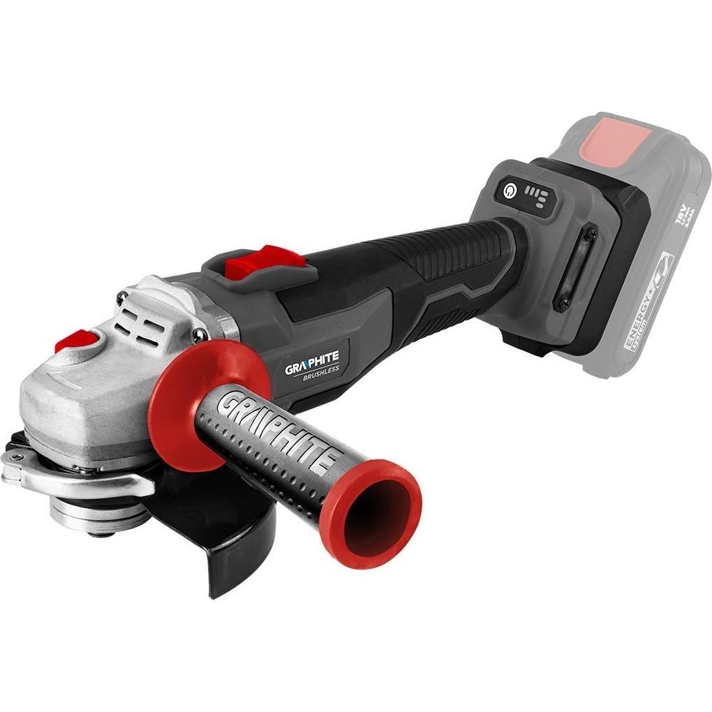 Шліфмашина кутова акумуляторна GRAPHITE Energy+ 18В 125 мм (без АКБ та ЗП), (58GE142)фото1