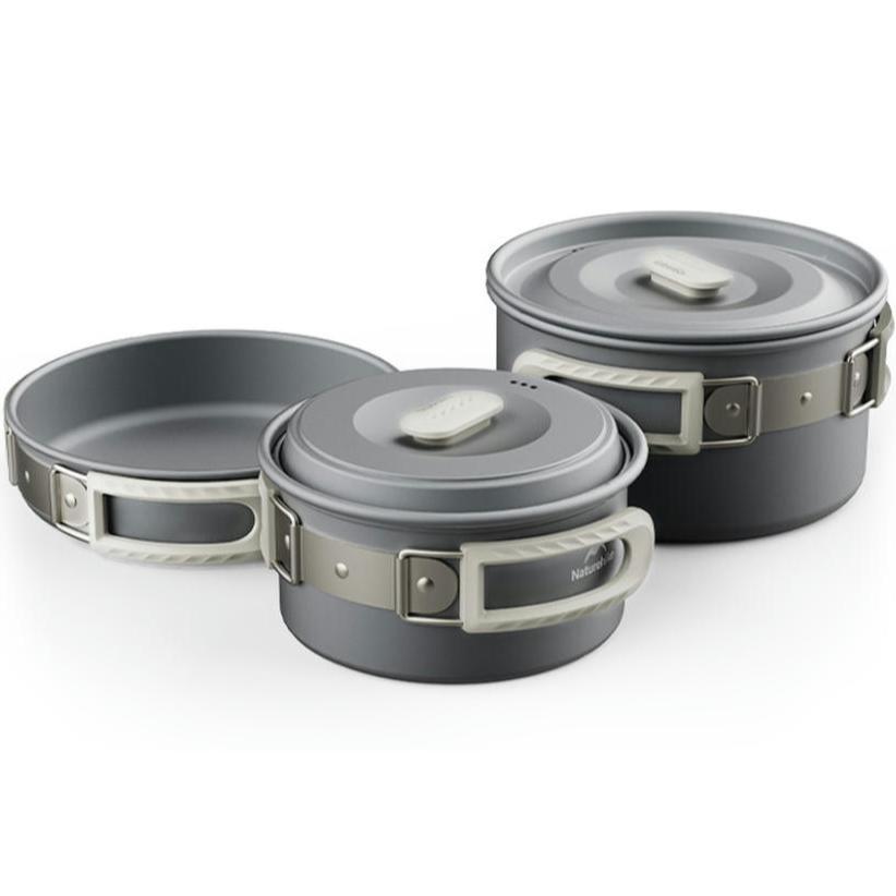 Набір посуду (2 каструлі, сковорода) Naturehike CNK2450CF010, алюмінійфото1
