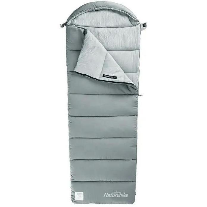 Спальник з капюшоном Naturehike M400 NH20MSD02, (1°C), лівий, сірийфото1