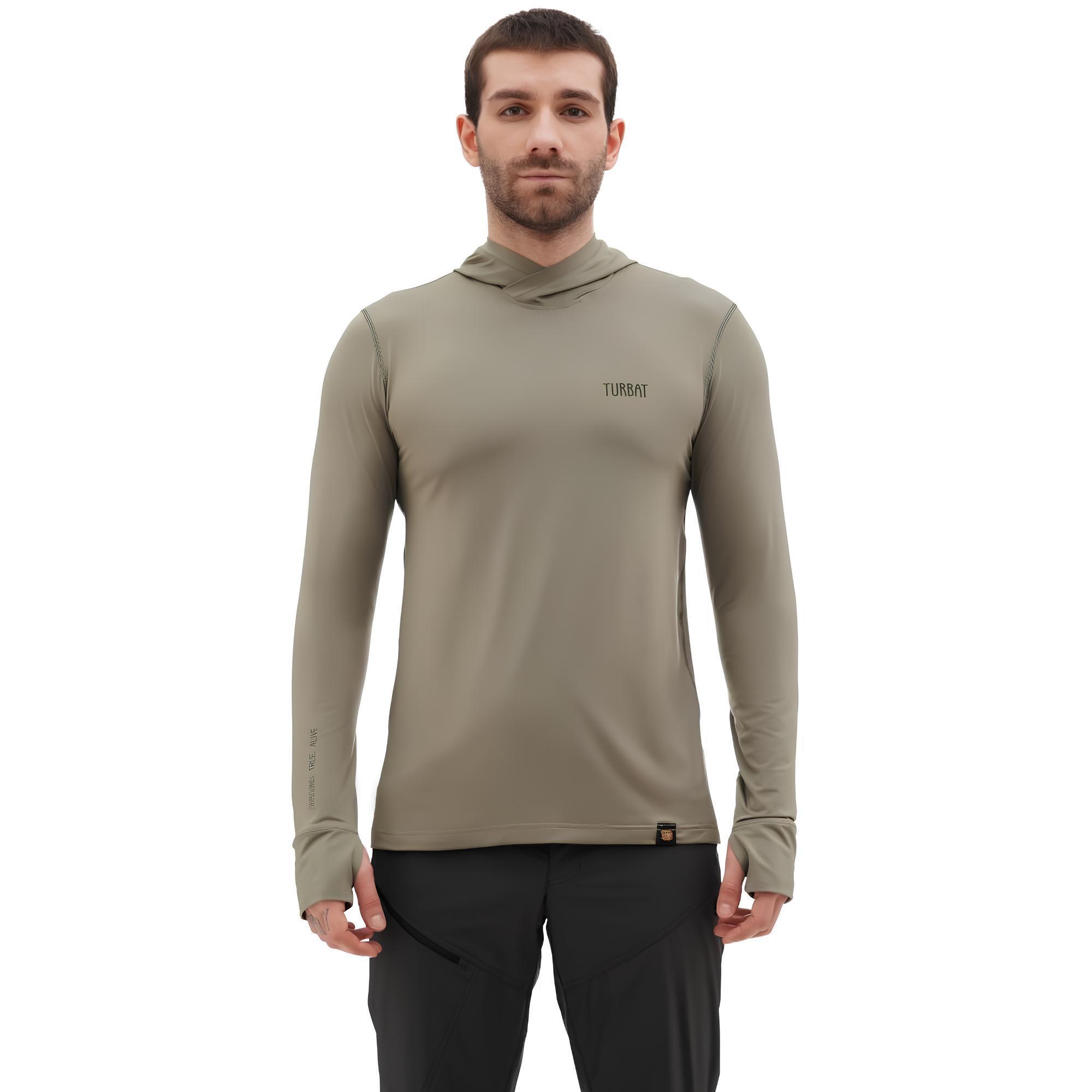 Термолонгслів чоловічий Turbat Hike Lite Ls Hood M оливковийфото1