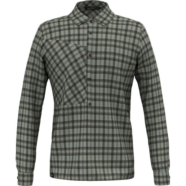 

Рубашка мужская Salewa Fanes Flannel 5 Pl 46/S серо-зеленая