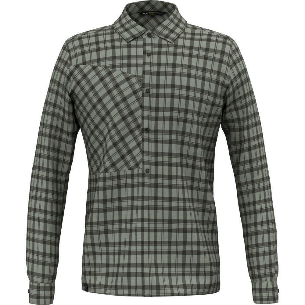 Рубашка мужская Salewa Fanes Flannel 5 Pl 48/M серо-зеленая фото