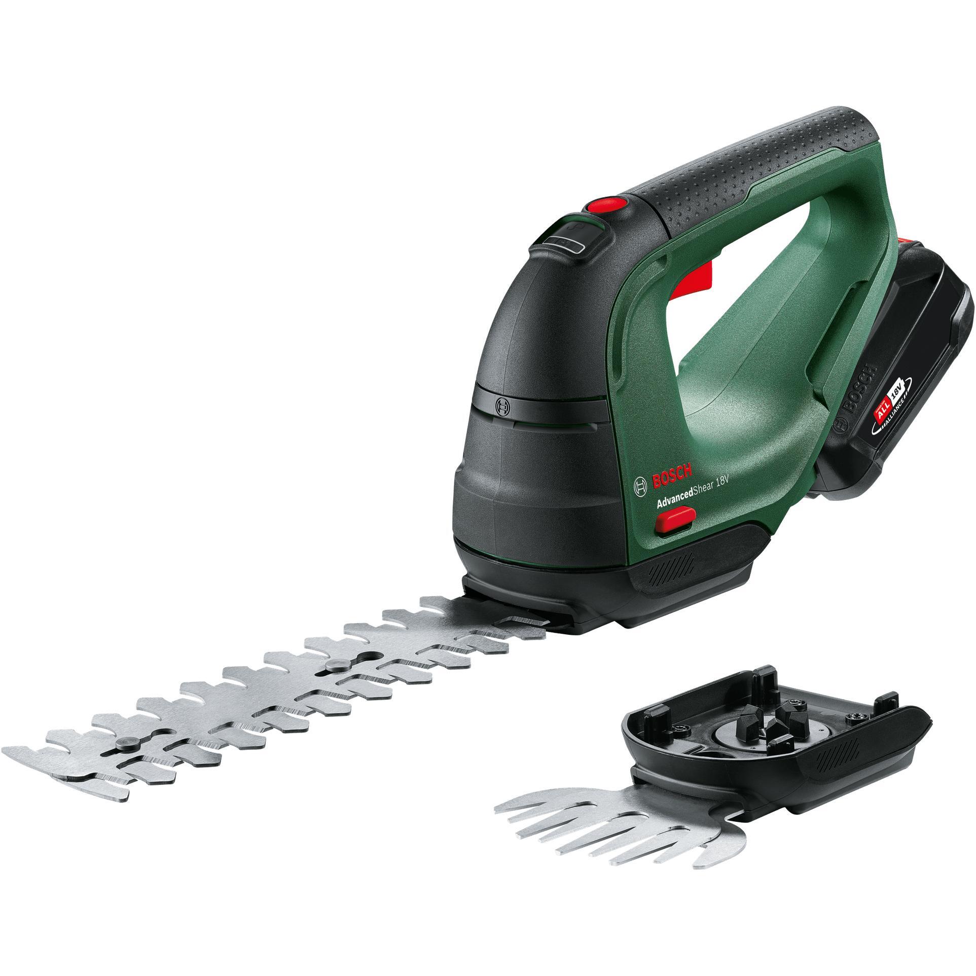 Ножиці для трави акумуляторні Bosch AdvancedShear 18V-10 + насадка кущоріз (0.600.857.000)фото1
