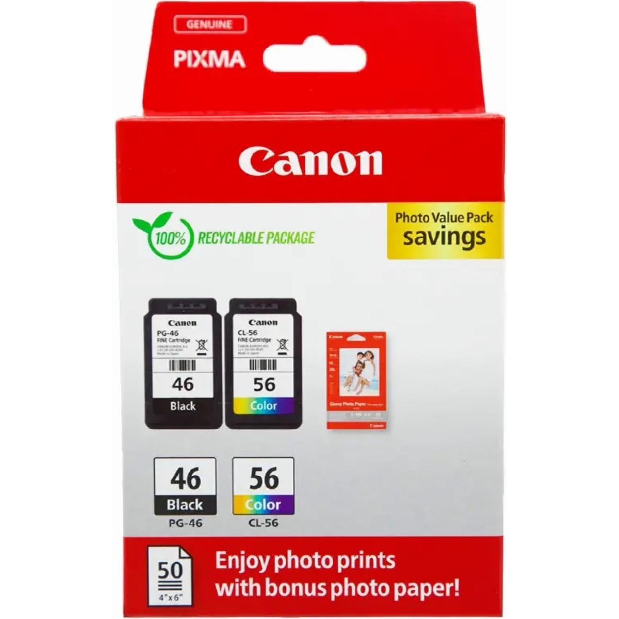Картридж струменевий Canon PG-46Bk/CL-56 кольор. Value Pack (9059B006)фото1