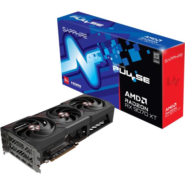 Видеокарта SAPPHIRE Radeon RX 9070 XT 16GB GDDR6 PULSE GAMING OC (11348-03-20G)