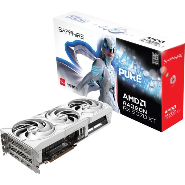 

Видеокарта SAPPHIRE Radeon RX 9070 XT 16GB GDDR6 PURE GAMING OC (11348-02-20G)