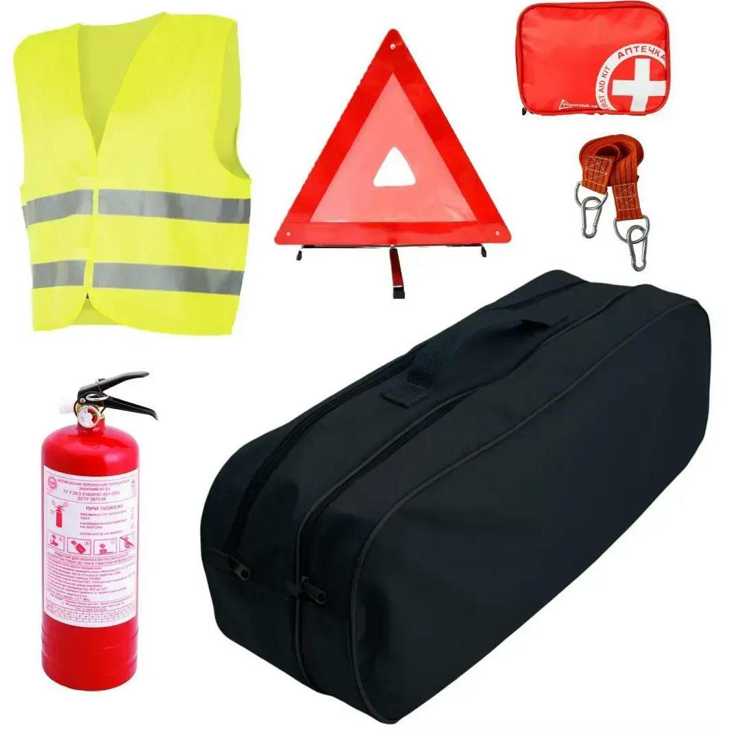 Сумка-набір автомобіліста Poputchik згідно ПДД 2 відділи, чорна (01-012)фото1