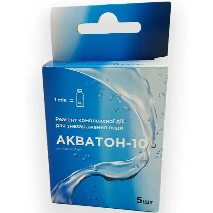 Средство для обеззараживания воды Poputchik Акватон-10 5шт в коробке (52-037-IS) фото 1