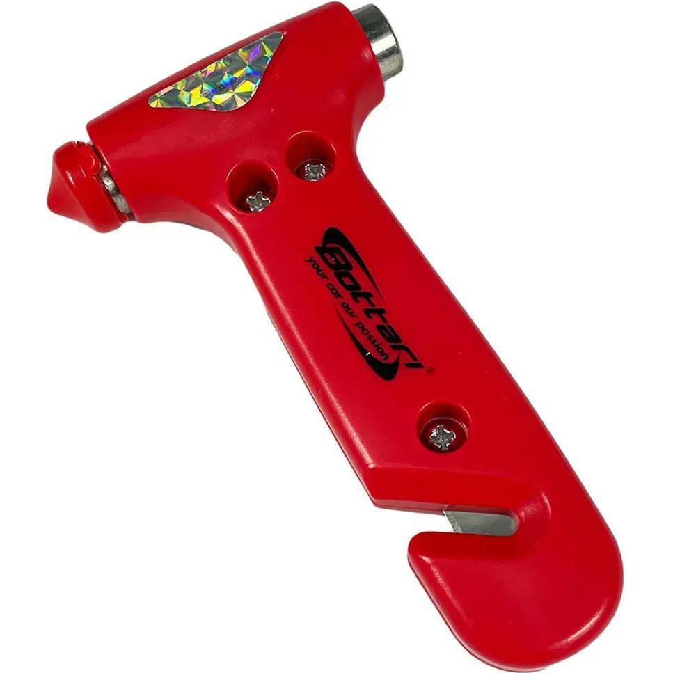 Молоток аварийный Poputchik Supersafe для стекла с лезвием для разрезания ремня (28053-IS) фото