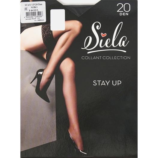 Чулки женские Siela Stay Up 20 Den 3/4 р черные фото 1