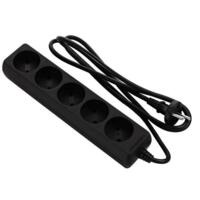 Сетевой удлинитель 2E 5хТип C, 2х1мм кв, 10A, 3м, black (2E-U05M3BK)