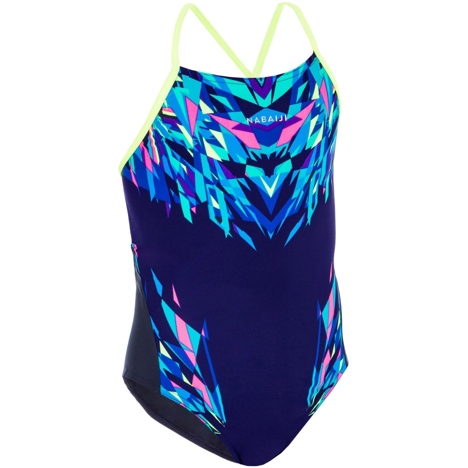 Цельный купальник для девочек Nabaiji Lexa Kali 8574261 12-13 р (149-159 см) синий фото 