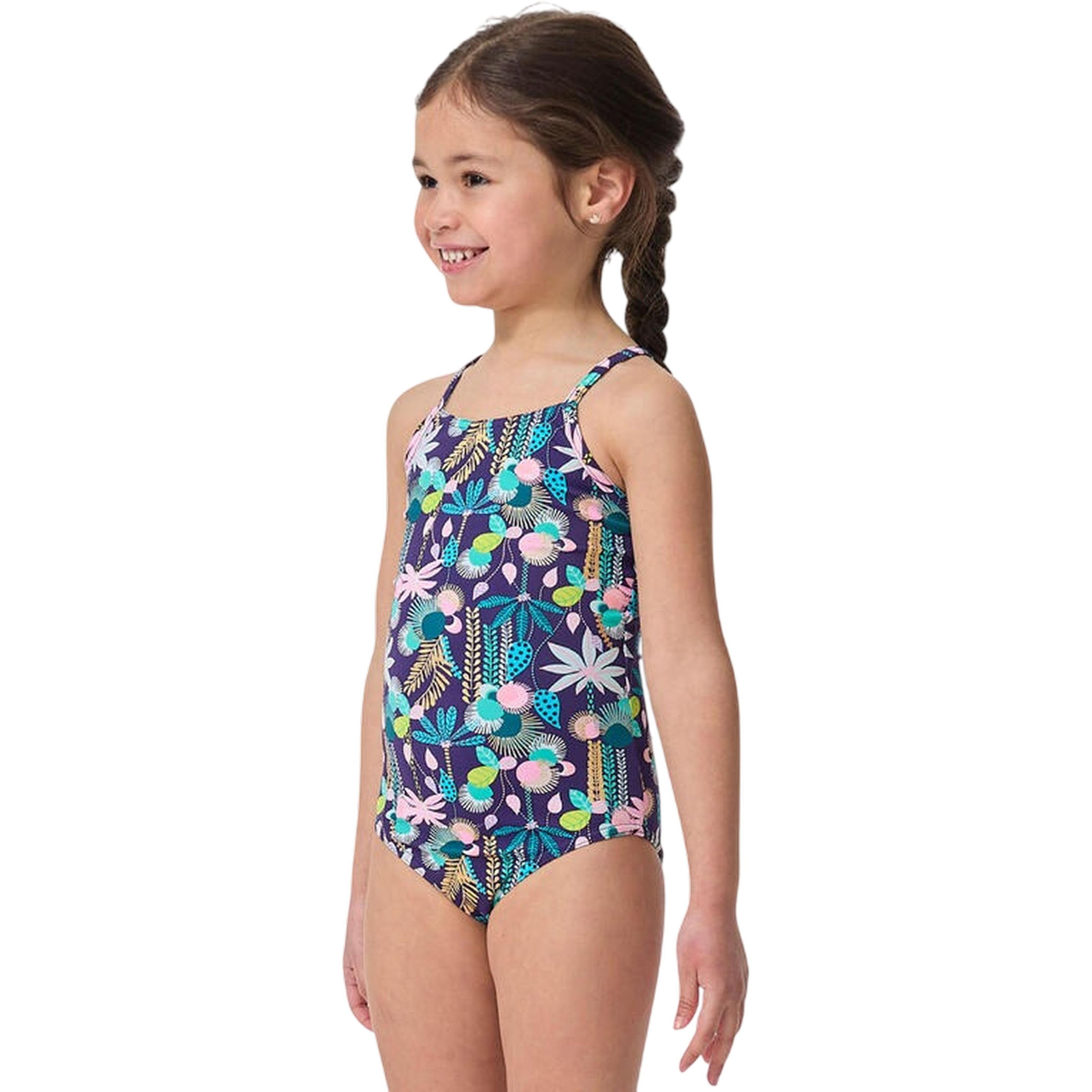 Цельный купальник для девочек Olaian Hanalei June 8587197 5-6 р (113-122 см) принт фото 1