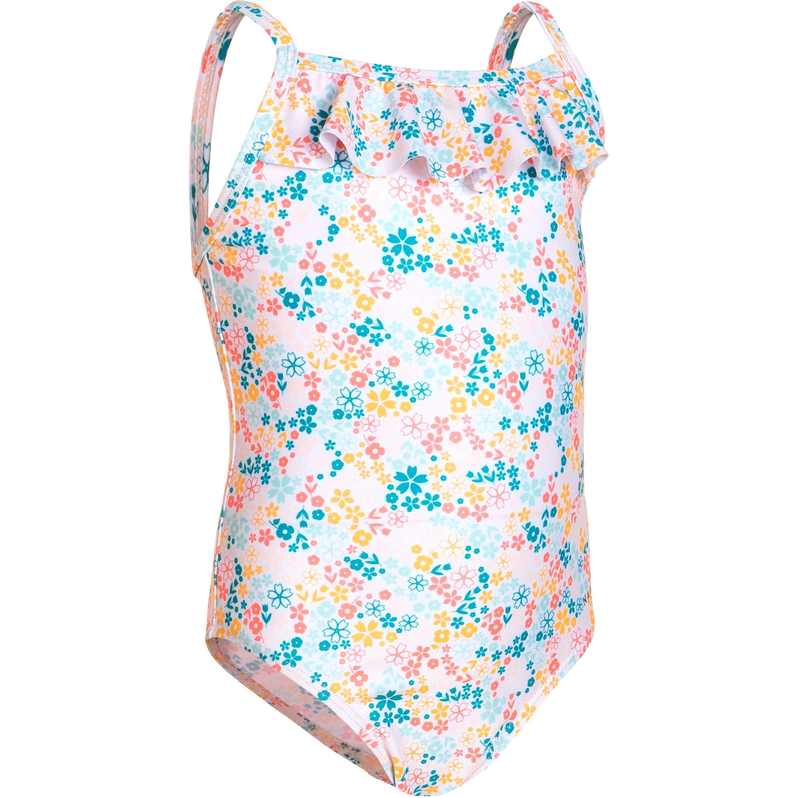 Суцільний купальник для дівчаток Nabaiji 8732548 3-4 р (96-102 см) білийфото1