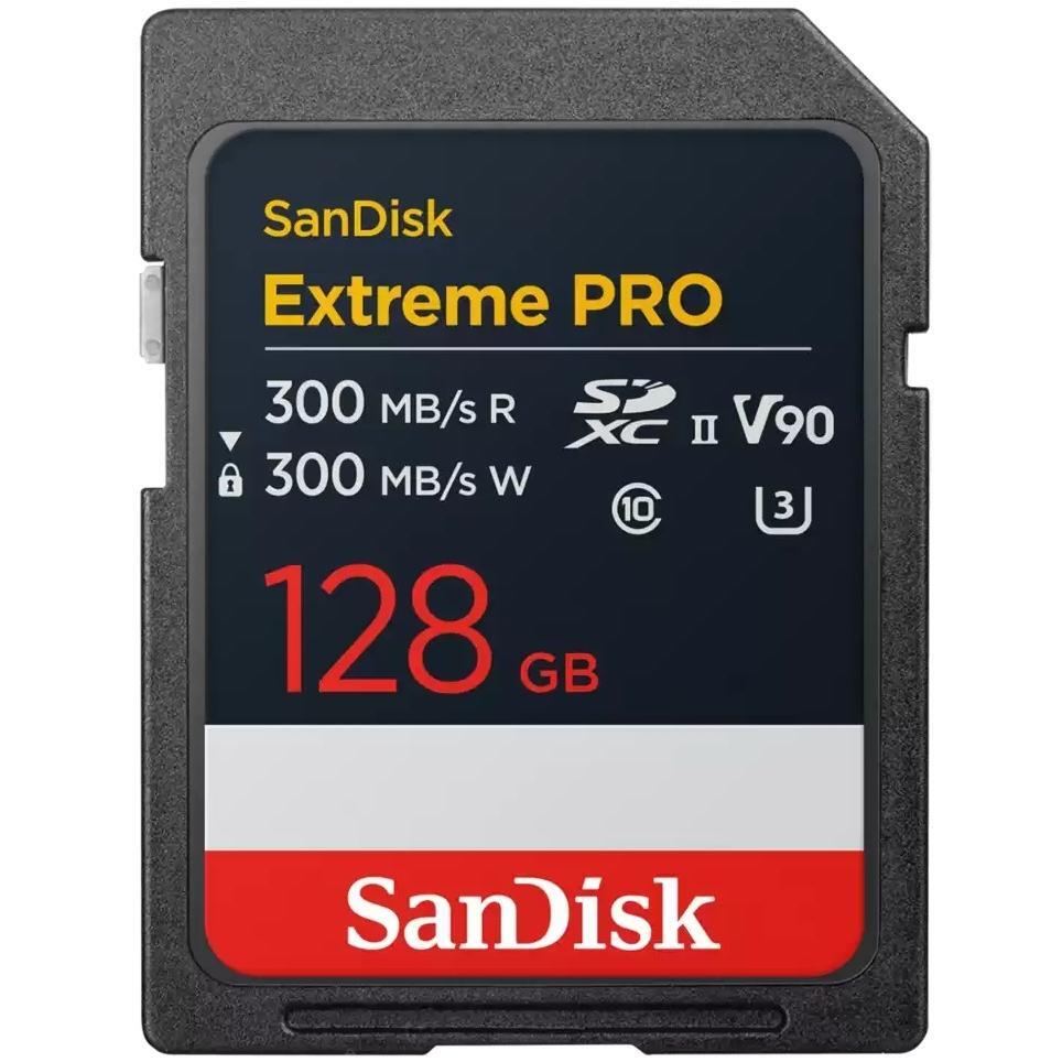 Карта пам'яті SanDisk SD 128GB C10 UHS-II U3 R300/W300MB/s Extreme Pro V90 (SDSDXDM-128G-GN4IN)фото1