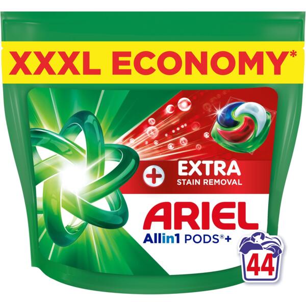 Капсулы для стирки Ariel Pods All-in-1 Extra Stain Removal 44 шт для белых и светлых вещей, экстрасила пятновыводителя