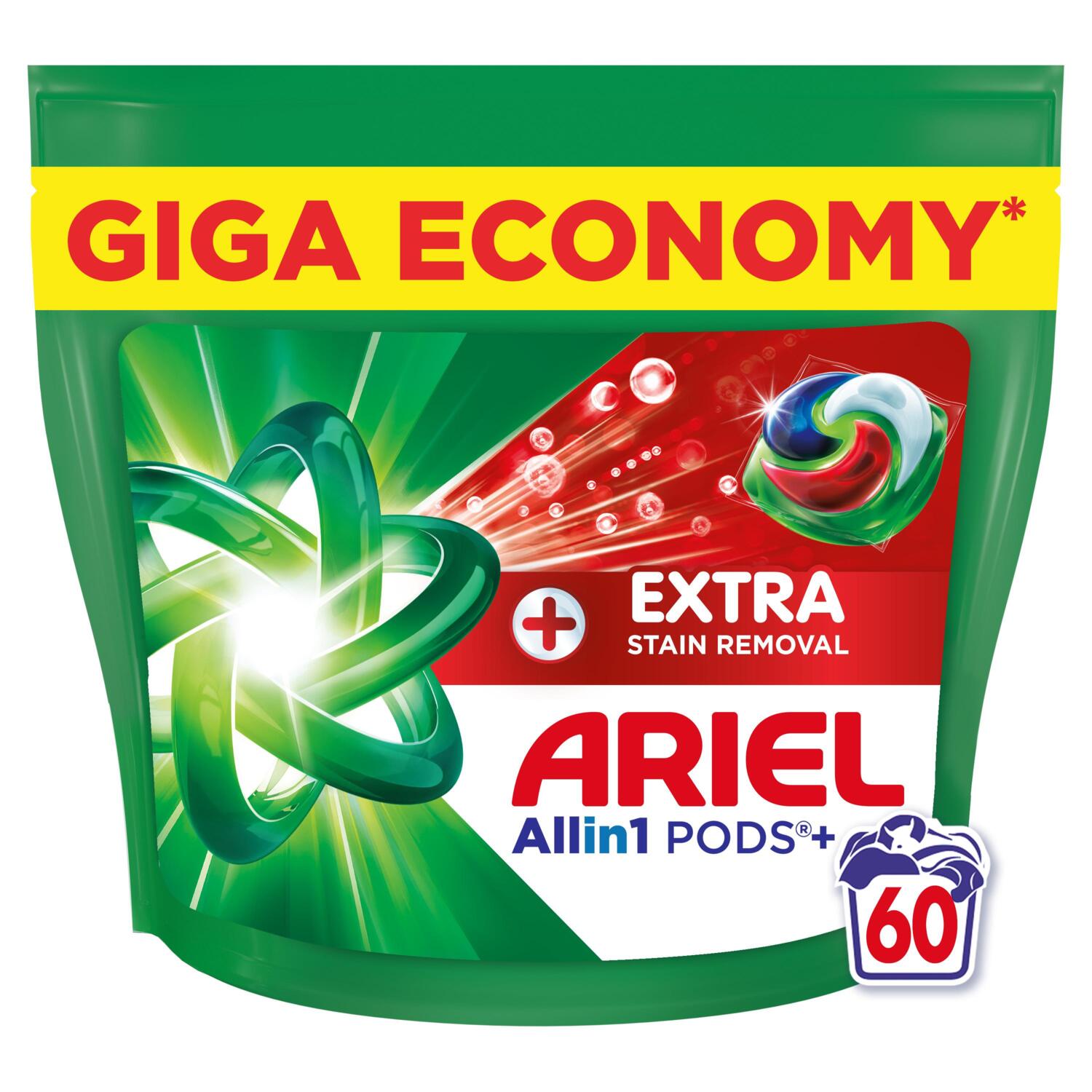 Капсули для прання Ariel Pods+ All-in-1 Extra Stain Removal 60 штфото