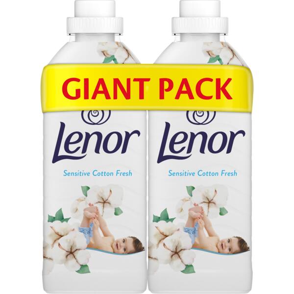 Кондиционер для белья Lenor для чувствительной кожи свежесть хлопка 2x1200мл