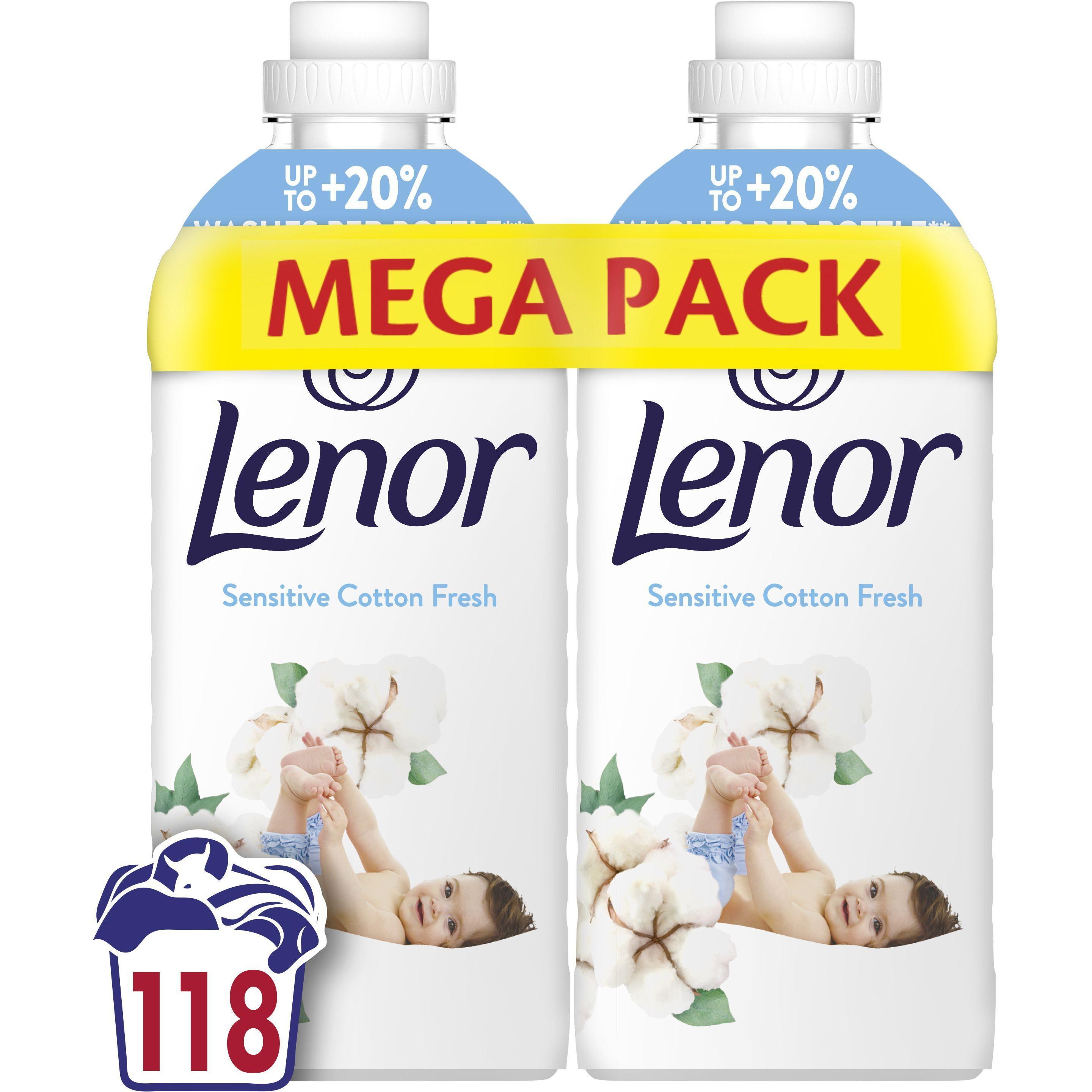 Кондиционер для белья Lenor для чувствительной кожи свежесть хлопка 2x1,239л фото 1