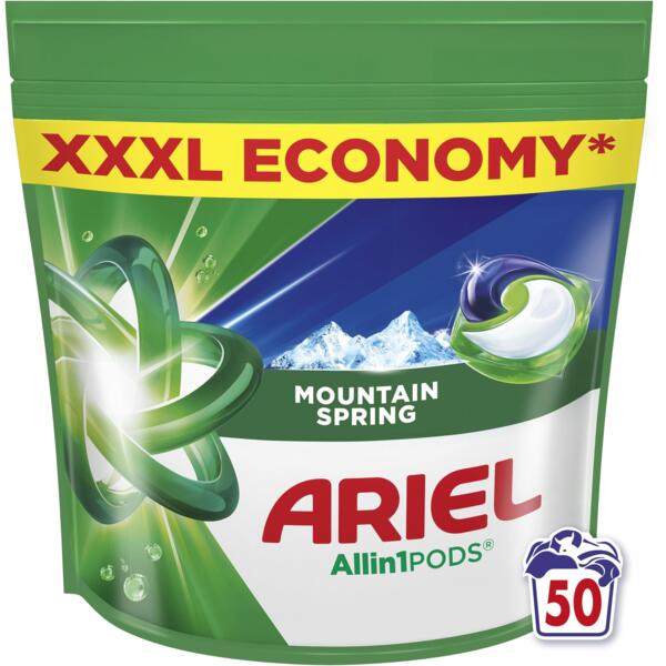 Капсулы для стирки Ariel Pods All-in-1 Горный источник 50 шт чистота и свежесть