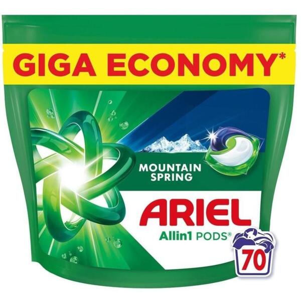 Капсулы для стирки Ariel Pods All-in-1 Горный источник 70 шт чистота и свежесть