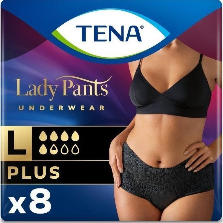 Урологические трусы для женщин Tena LadyPants Plus L Black East 8шт фото