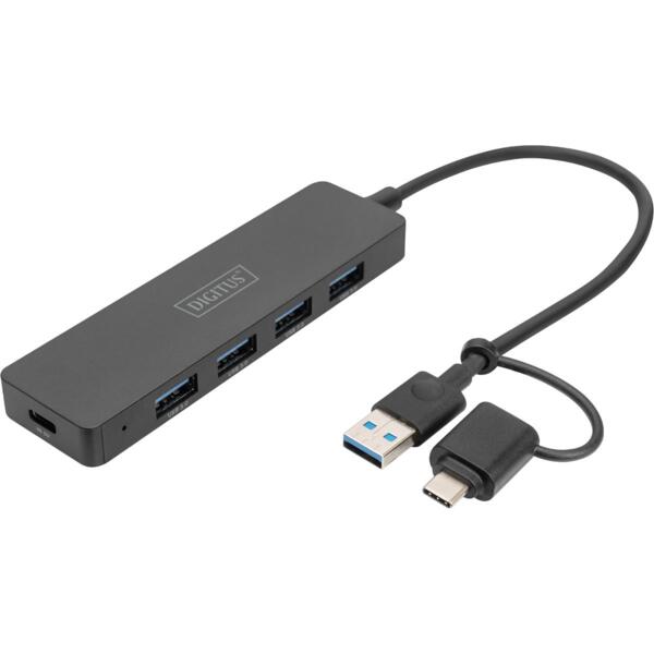 

USB xаб DIGITUS USB-A/C 4хUSB-А, 0.2m (DA-70235)