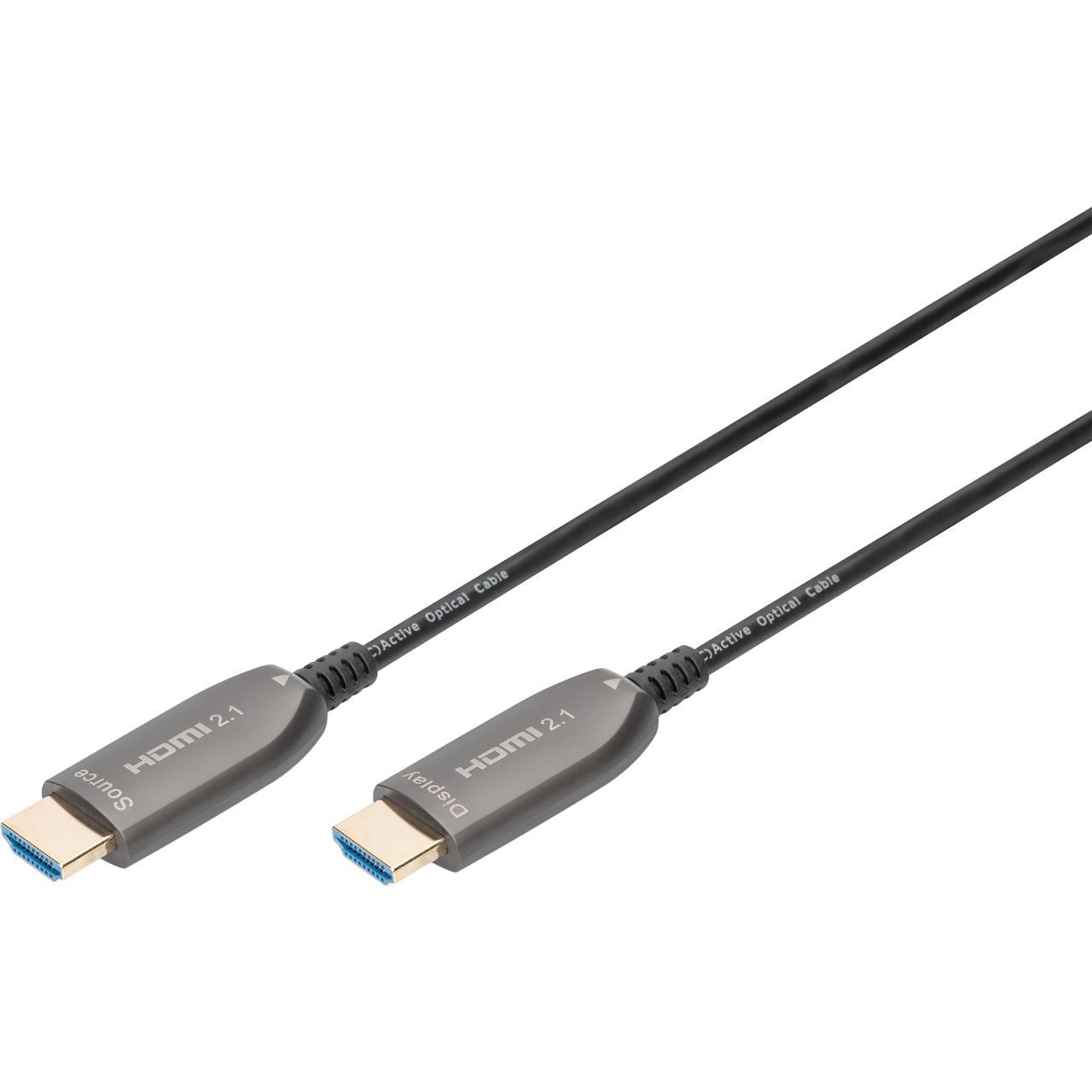 Кабель DIGITUS HDMI UHD 8K, hybrid-fiber, type A, M/M, 20m (AK-330126-200-S)фото