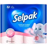 Туалетная бумага Selpak Perfumed 3-х слойная целлюлозная с ароматом пудры 18,6м 32шт (8690530324824)
