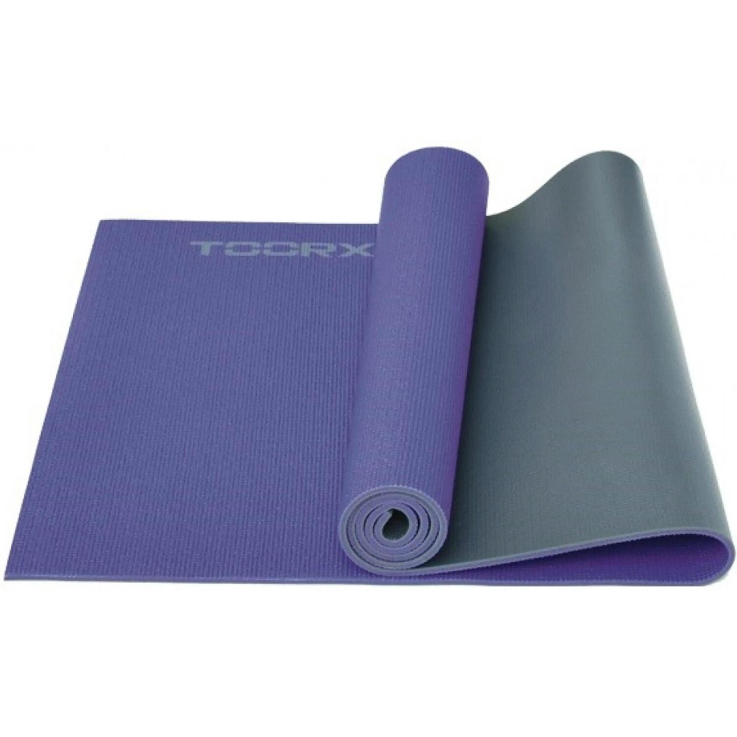 Коврик спортивный Toorx Yoga PVC 173х60х0,6см для йоги и фитнеса Viola/Antracite (MAT-177) фото