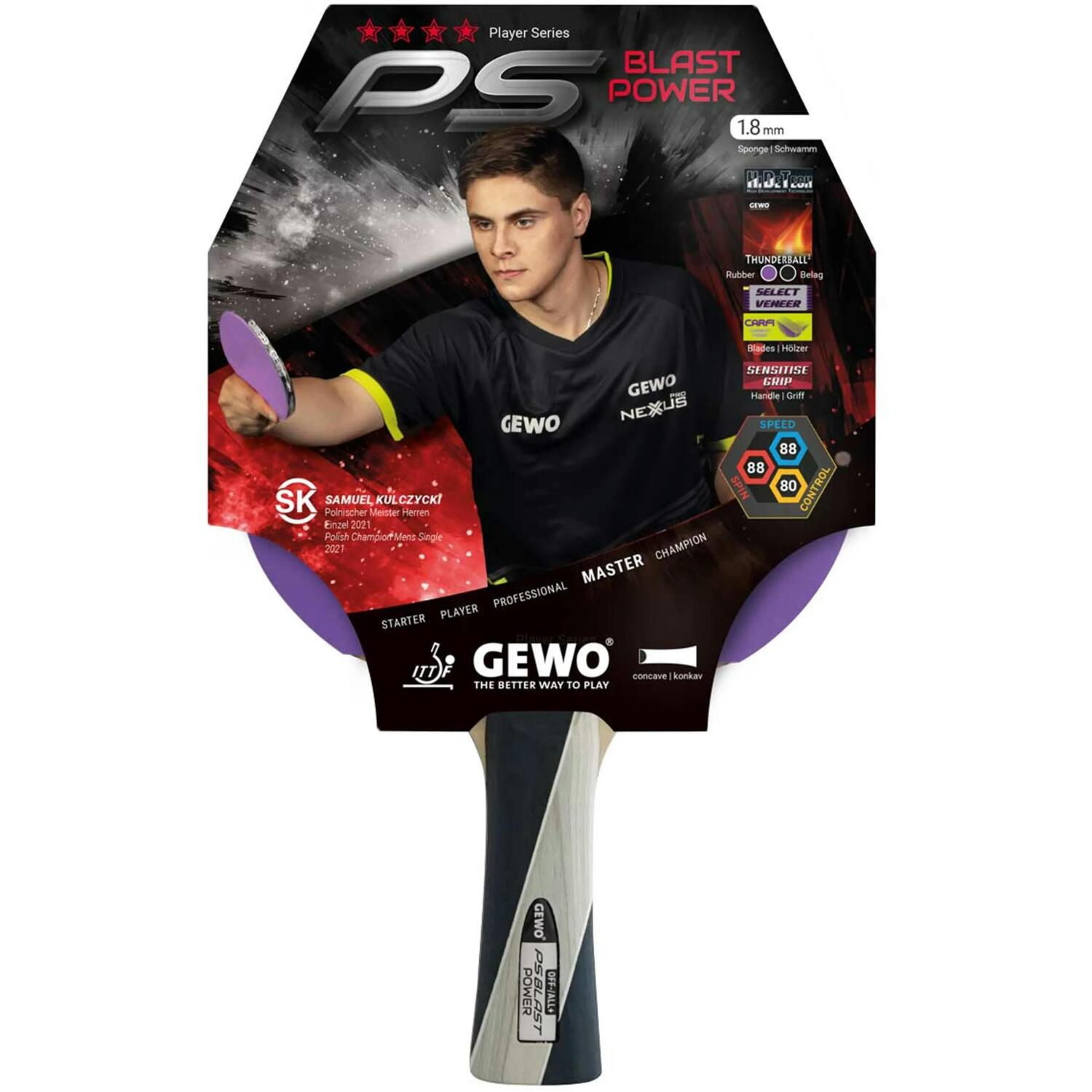 Ракетка для настольного тенниса Gewo PS Blast Power FL (1074100001) фото 