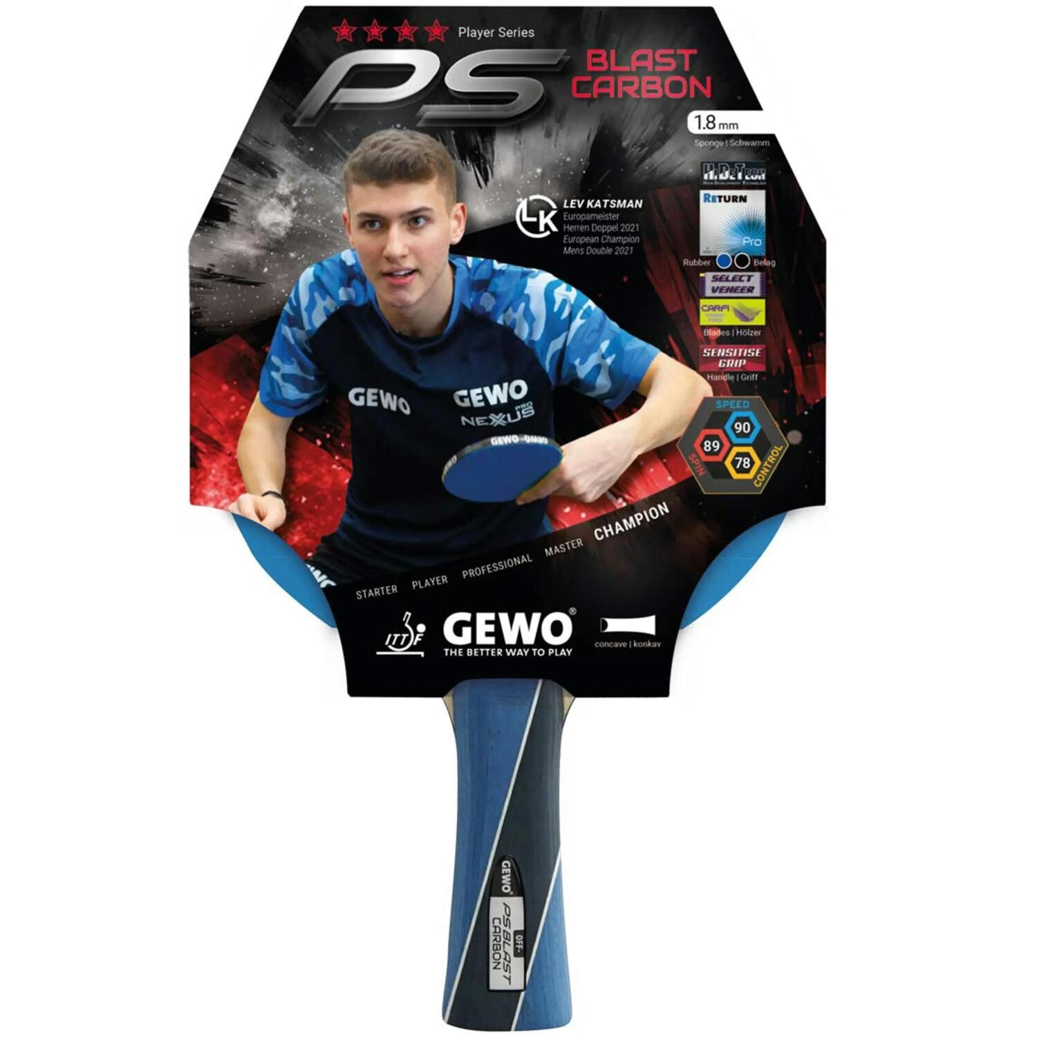 Ракетка для настільного тенісу Gewo PS Blast Carbon FL (1074000001)фото