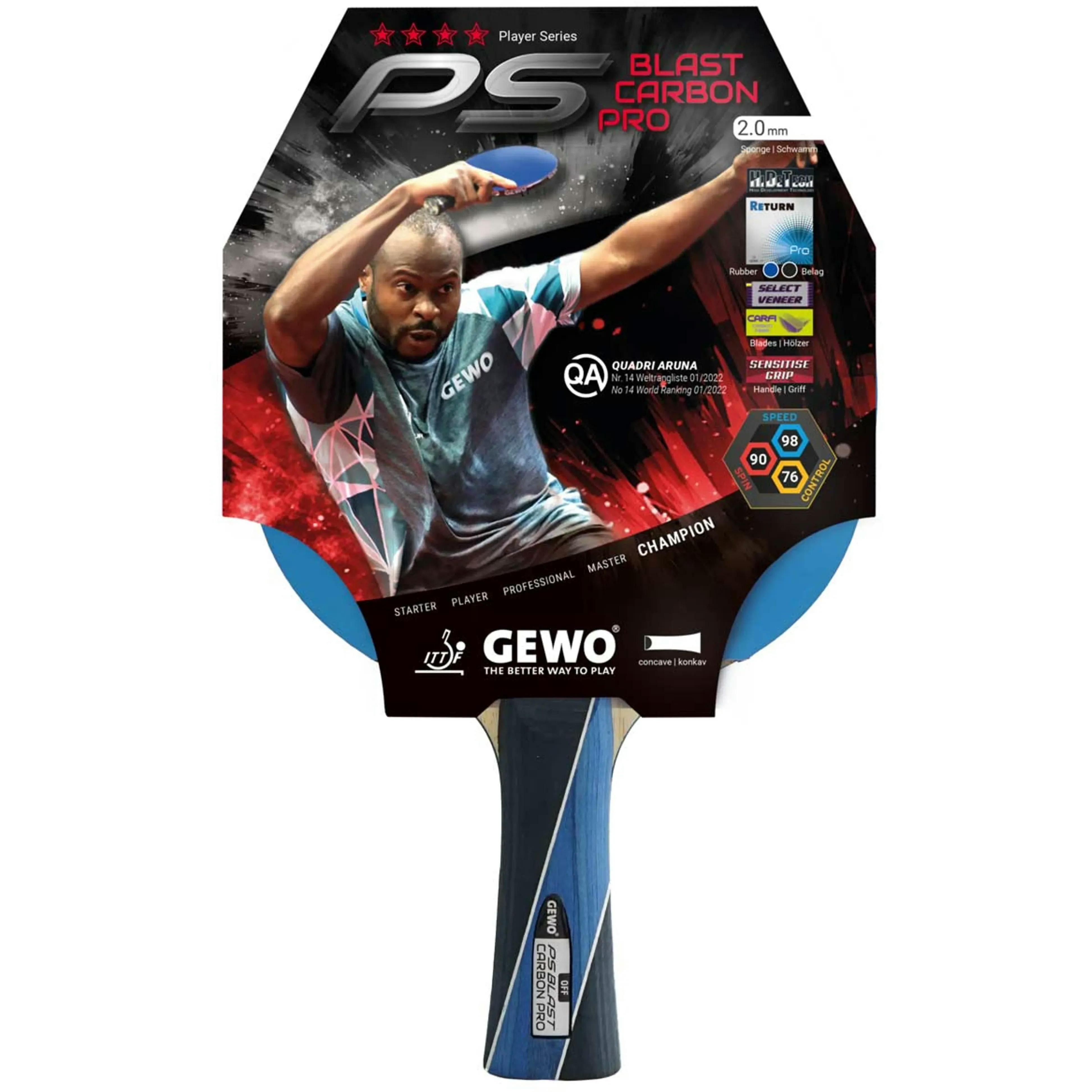 Ракетка для настільного тенісу Gewo PS Blast Carbon Pro FL (1073900001)фото1