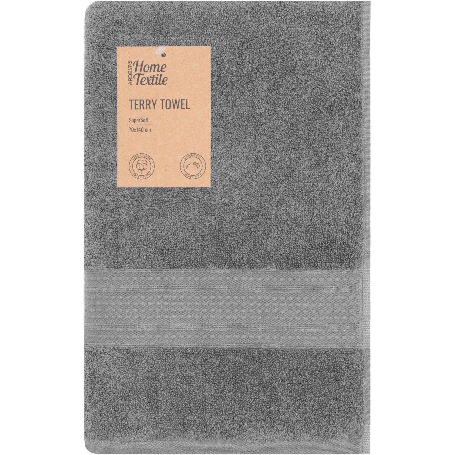 Полотенце махровое ARDESTO SuperSoft 70х140см, серый (ART2270SLP) фото 