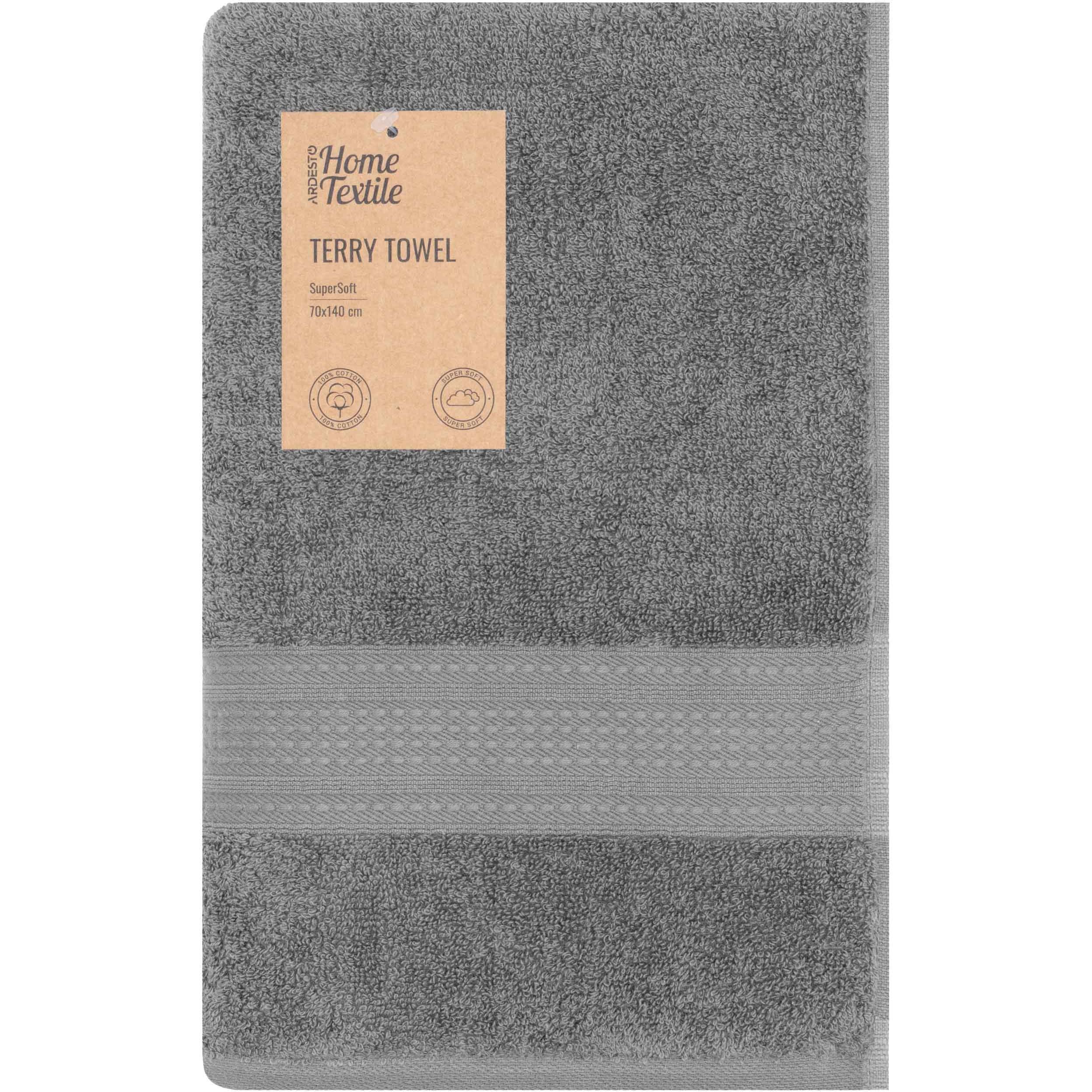 Полотенце махровое ARDESTO SuperSoft 70х140см, серый (ART2270SLP) фото 1