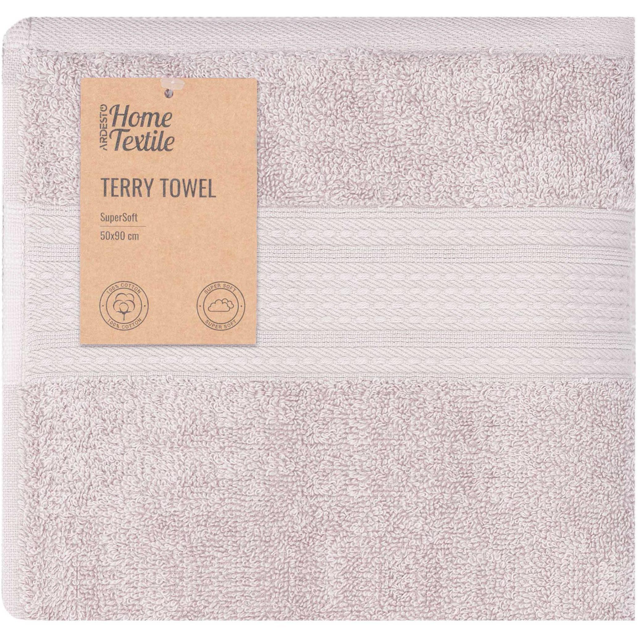 Рушник махровий ARDESTO SuperSoft 50х90см, бежевий (ART2250NSP)фото1