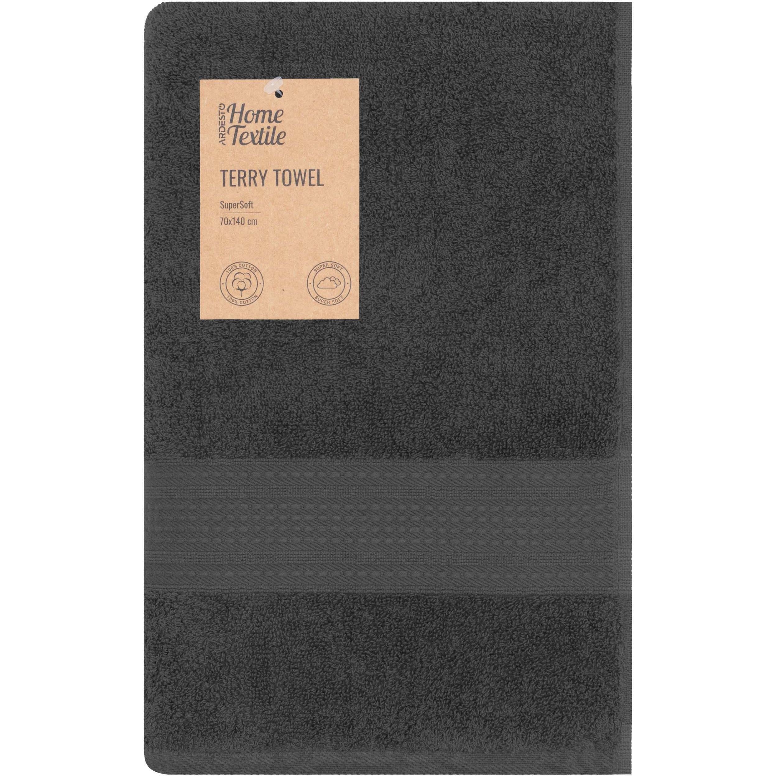 Полотенце махровое ARDESTO SuperSoft 70х140см, темный серый (ART2270MCP) фото 1