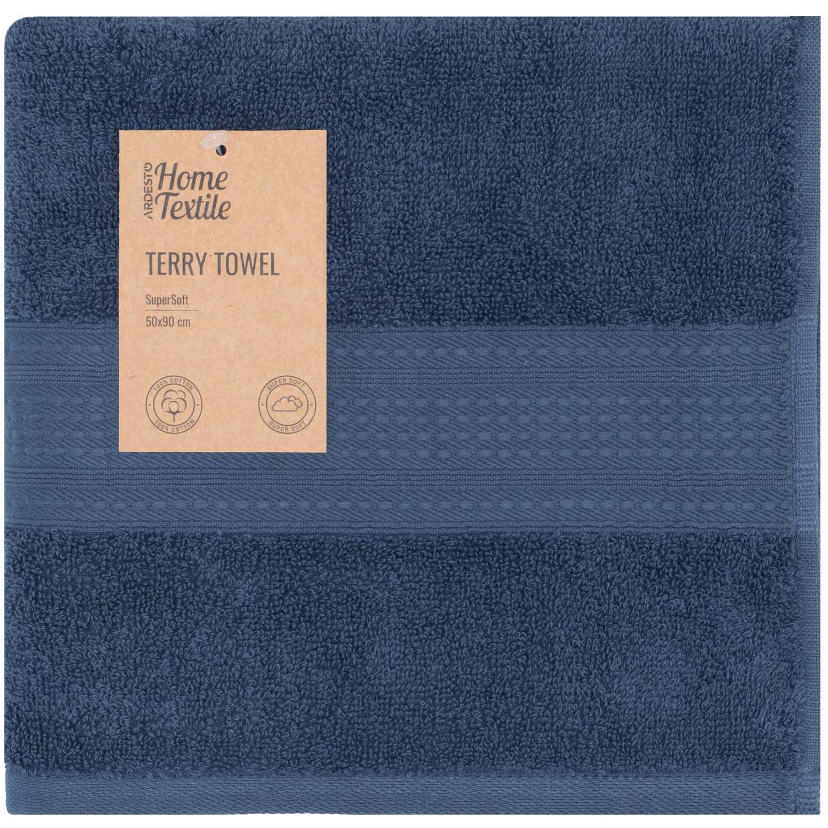 Полотенце махровое ARDESTO SuperSoft 50х90см, синий (ART2250DBP) фото 1
