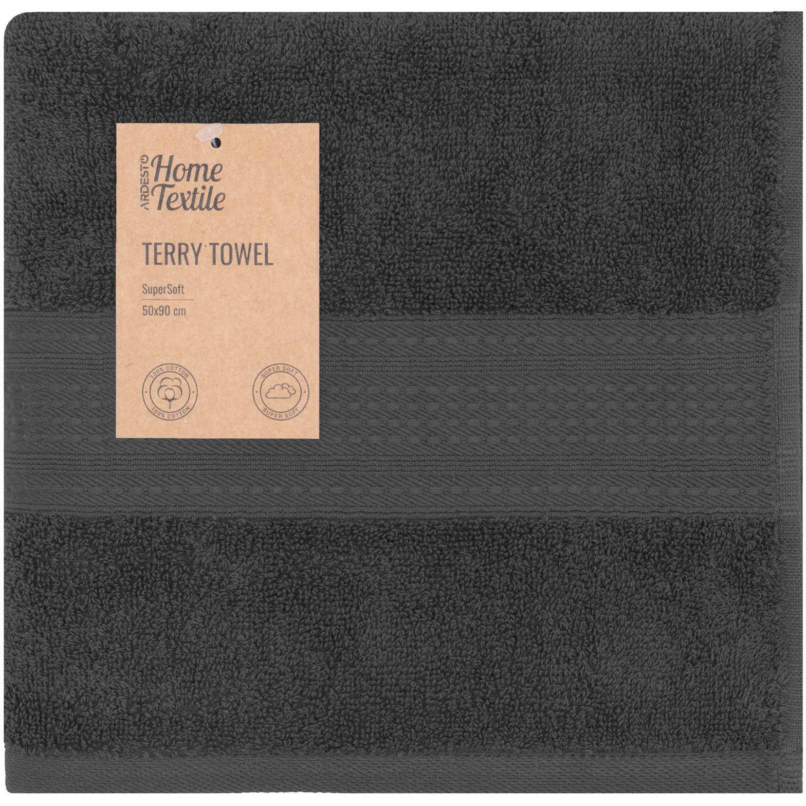 Полотенце махровое ARDESTO SuperSoft 50х90см, темный серый (ART2250MCP) фото 1