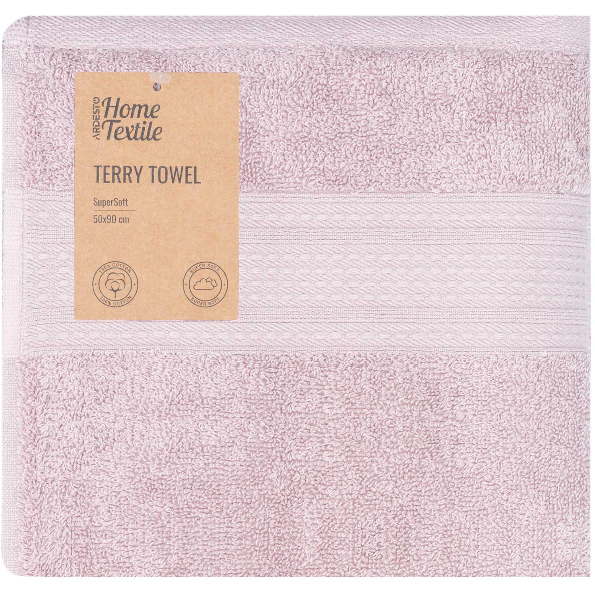 Полотенце махровое ARDESTO SuperSoft 50х90см, розовый (ART2250SCP) фото 1