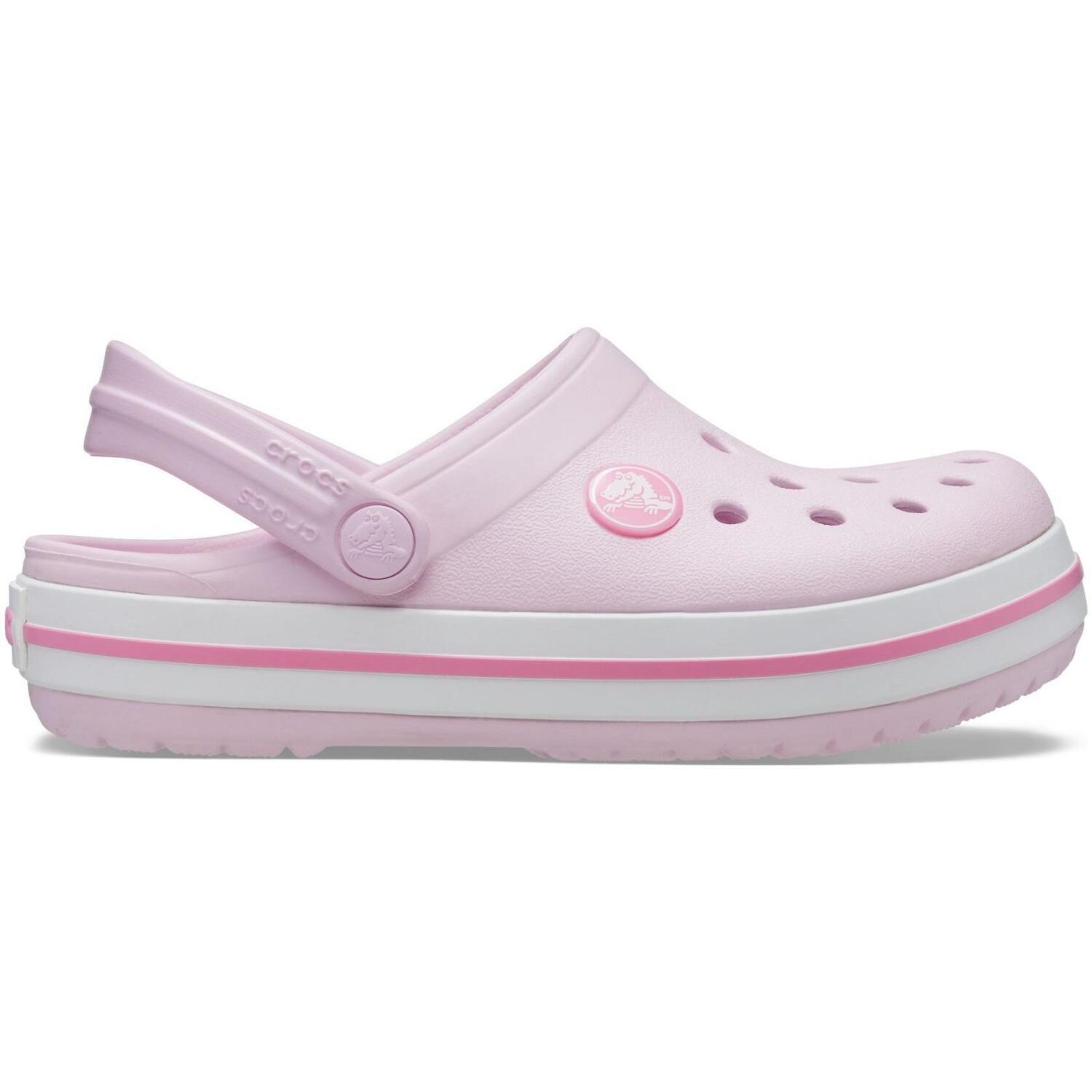 Кроксы для девочек Crocs Crocband Clog T 207006-6GD 32-33 (J1 US) розовые фото 