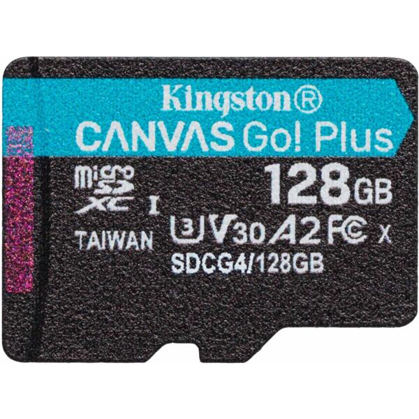 

Карта памяти Kingston microSD 128GB C10 UHS-I U3 A2 V30 R200MB/s (SDCG4/128GBSP)
