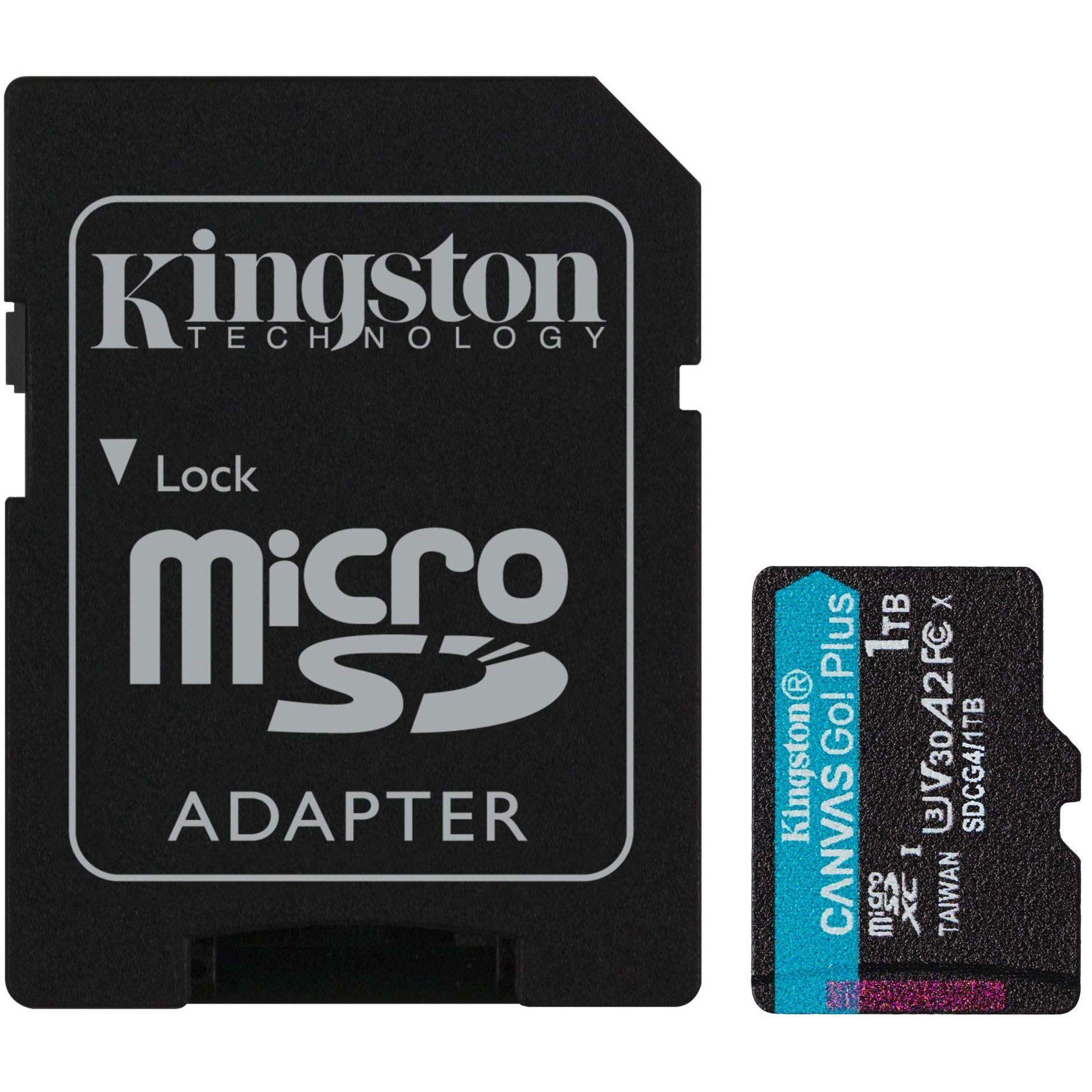 Карта памяти Kingston microSD 1TB C10 UHS-I U3 A2 V30 R200/W160MB/s + SD-адаптер (SDCG4/1TB) фото 1