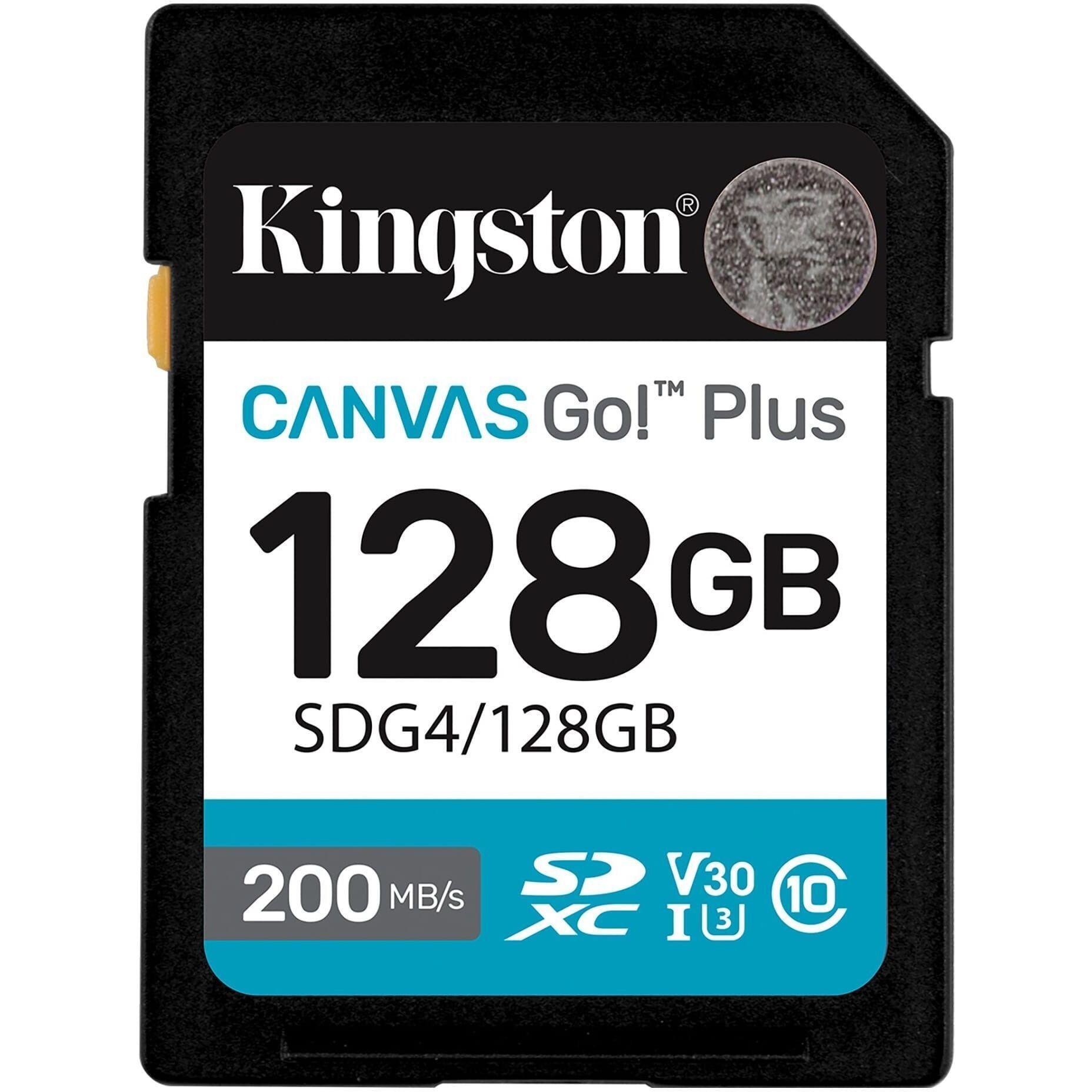 Карта пам'яті Kingston SD 128GB C10 UHS-I U3 V30 R200MB/s (SDG4/128GB)фото1