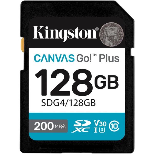 

Карта памяти Kingston SD 128GB C10 UHS-I U3 V30 R200MB/s (SDG4/128GB)