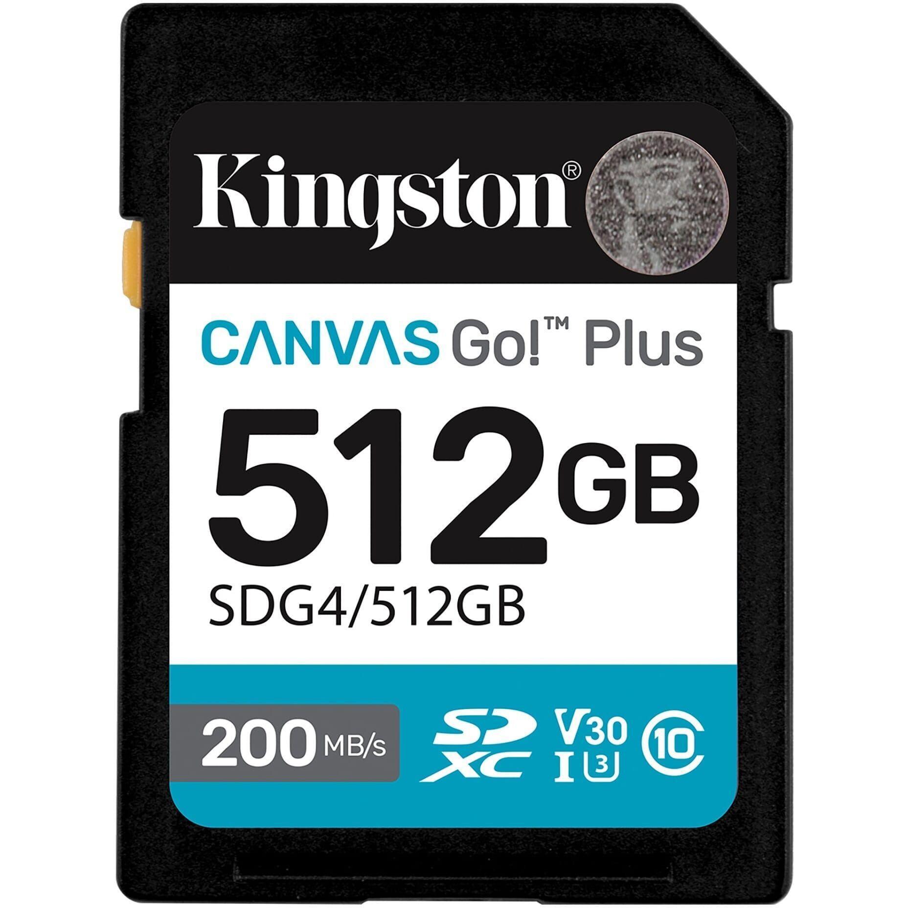 Карта пам'яті Kingston SD 512GB C10 UHS-I U3 V30 R200/W160MB/s (SDG4/512GB)фото1