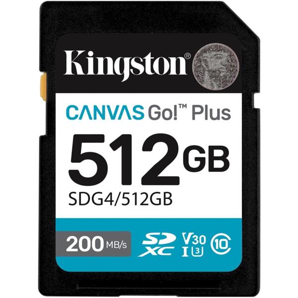 

Карта памяти Kingston SD 512GB C10 UHS-I U3 V30 R200/W160MB/s (SDG4/512GB)