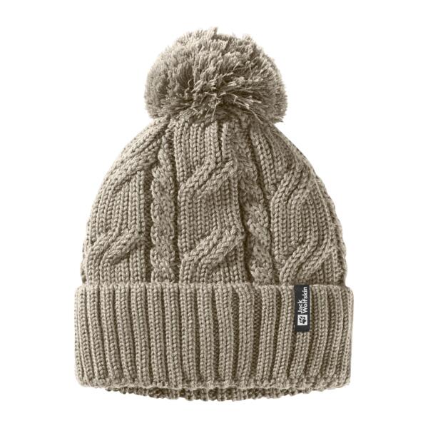 

Шапка Jack Wolfskin Pompom Beanie 1905092_A0029 OS бежевая
