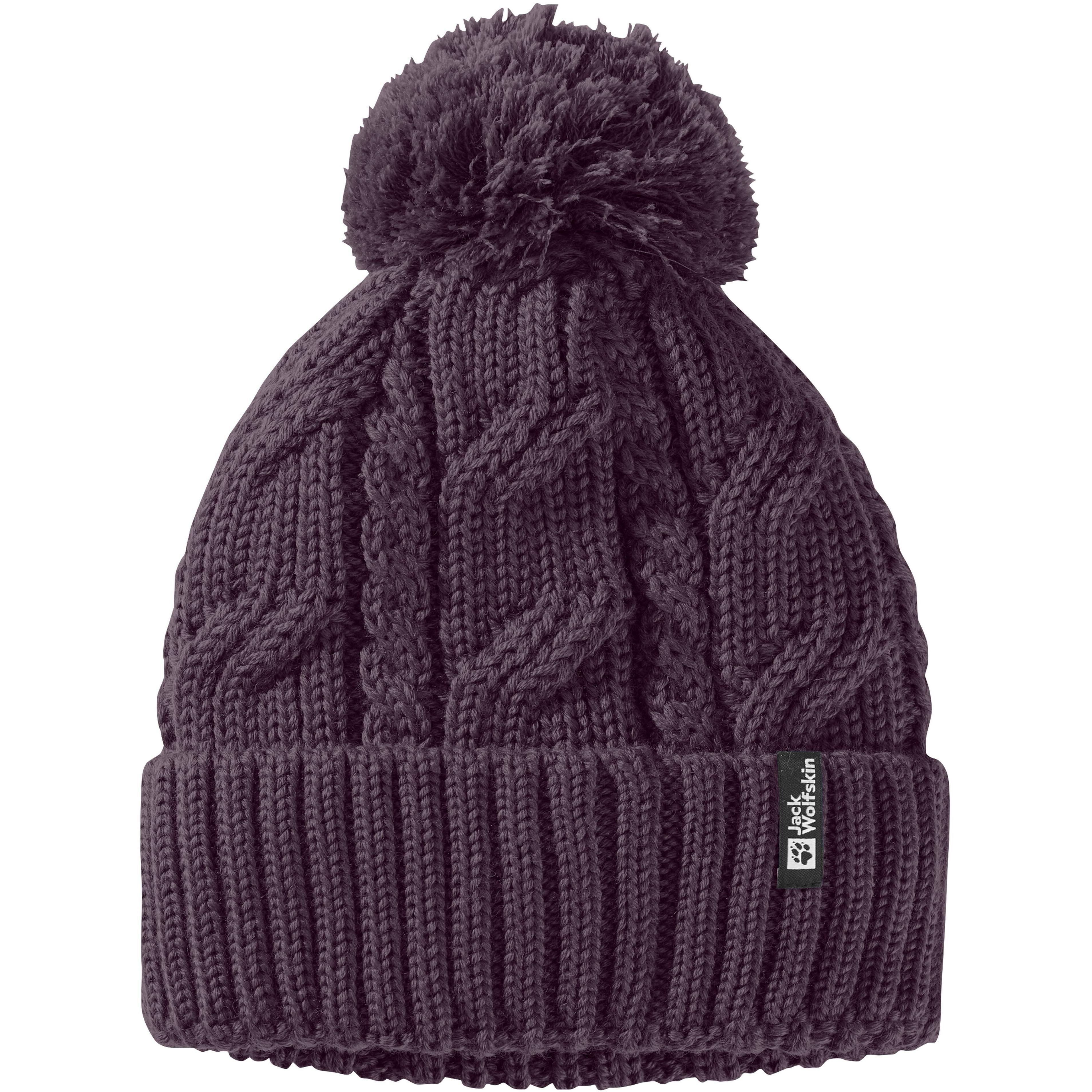 Шапка Jack Wolfskin Pompom Beanie 1905092_I0081 OS темно-фиолетовая фото 1